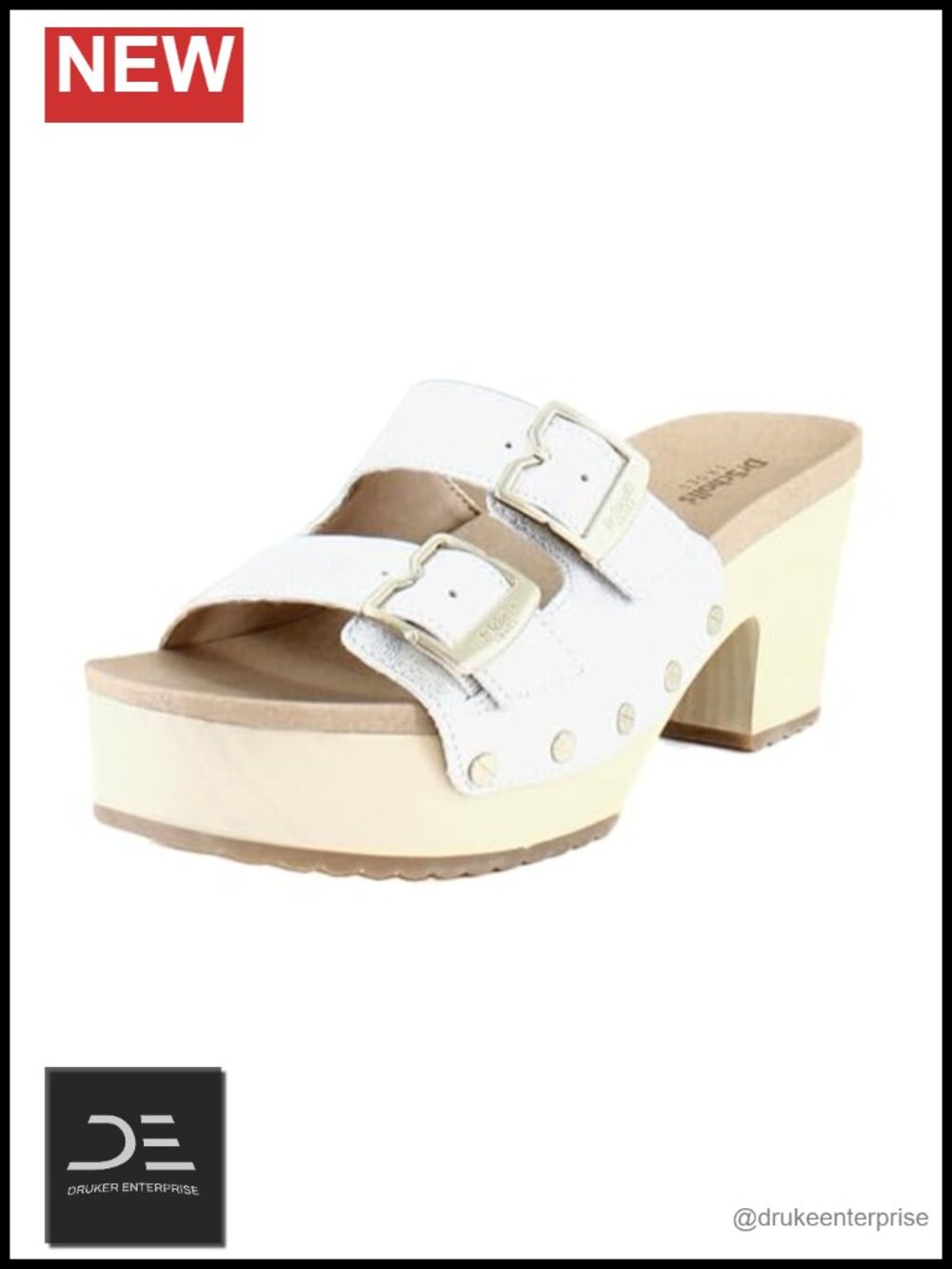 Women's Platform Slide Sandals with Arch Support, 2.5 Inch Heel, Slip On